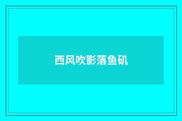 西风吹影落鱼矶