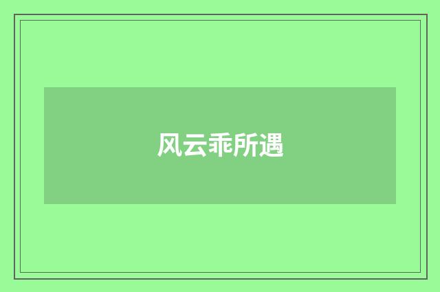 风云乖所遇
