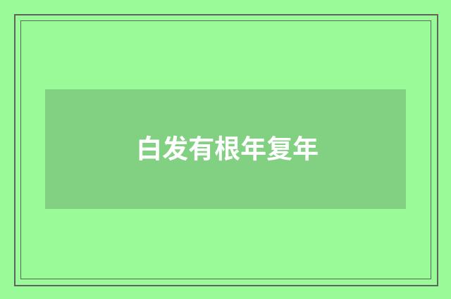 白发有根年复年