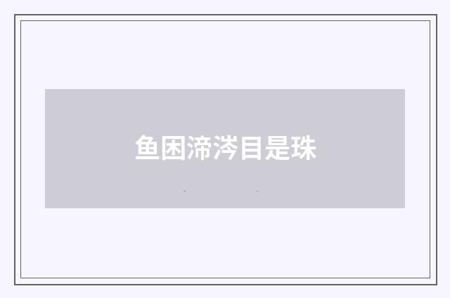 鱼困渧涔目是珠