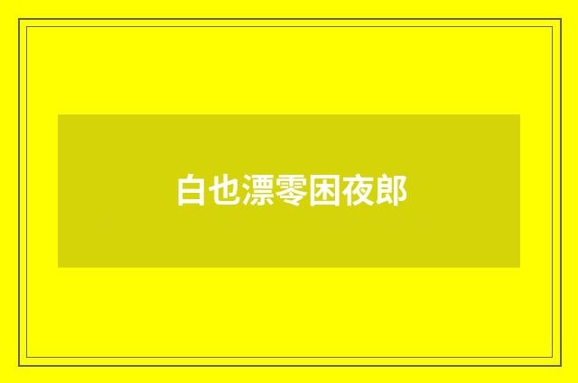白也漂零困夜郎
