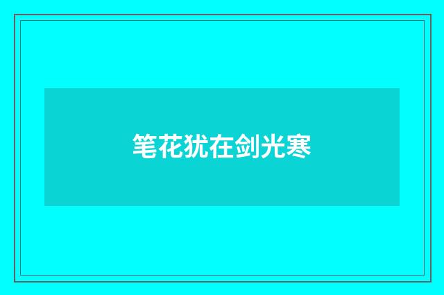 笔花犹在剑光寒
