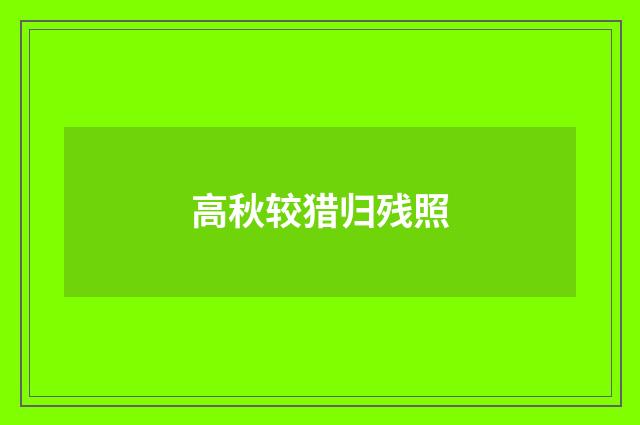 高秋较猎归残照