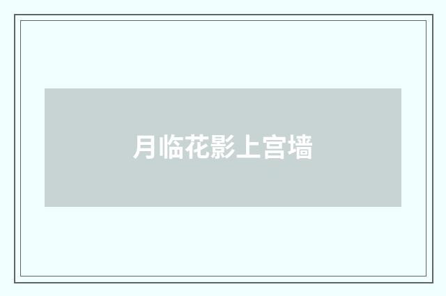 月临花影上宫墙
