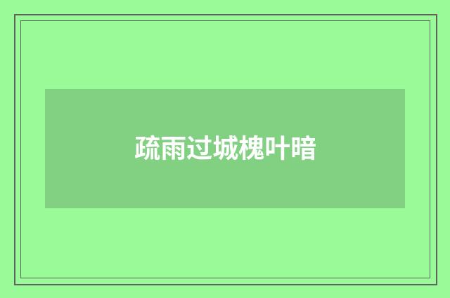 疏雨过城槐叶暗