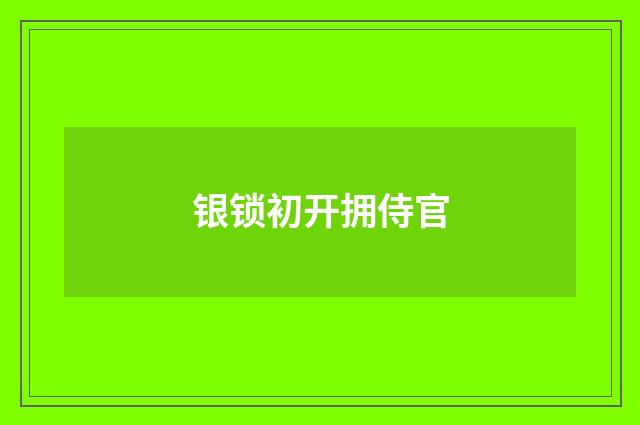 银锁初开拥侍官