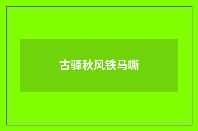 古驿秋风铁马嘶