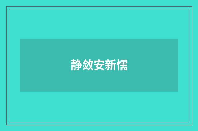 静敛安新懦
