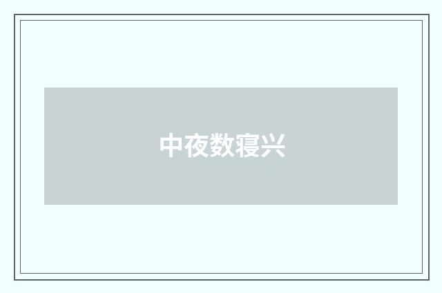 中夜数寝兴