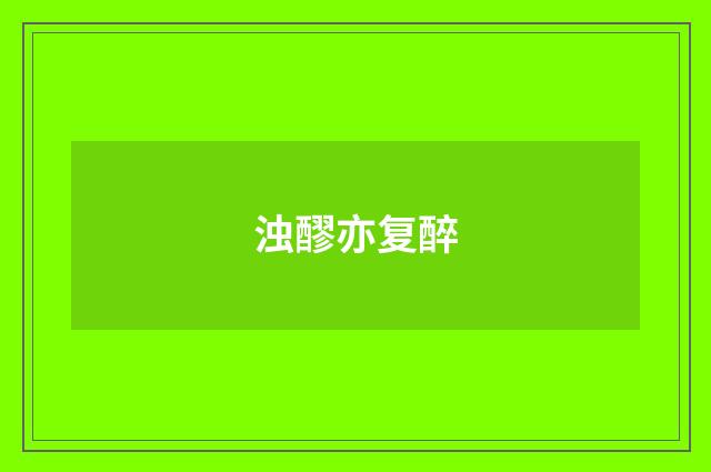 浊醪亦复醉
