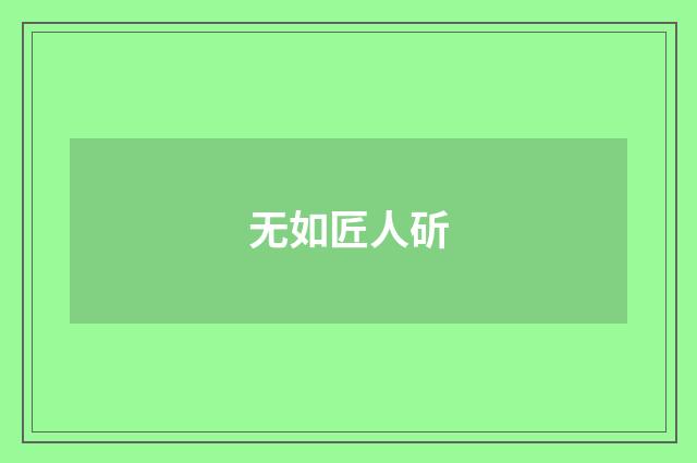 无如匠人斫