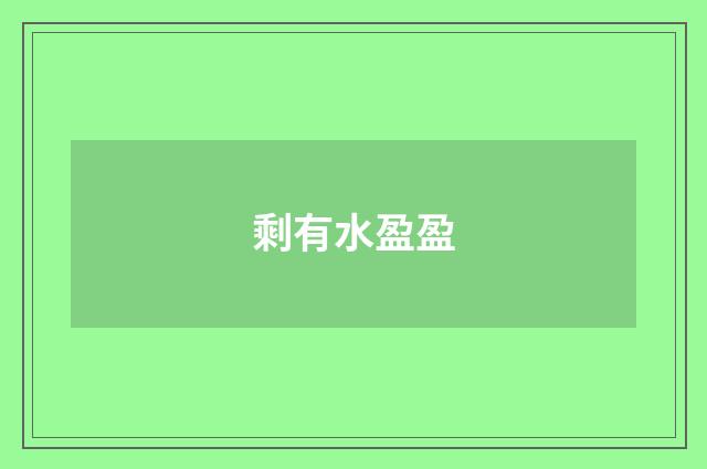 剩有水盈盈