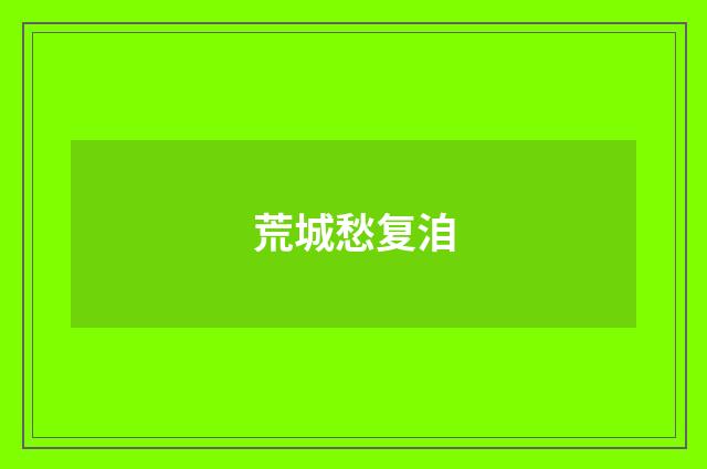 荒城愁复洎