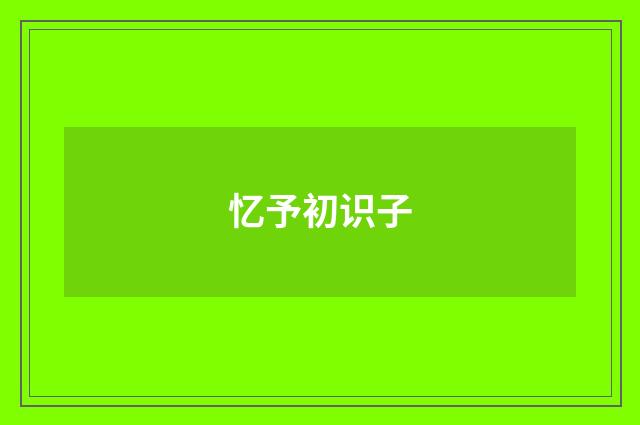 忆予初识子