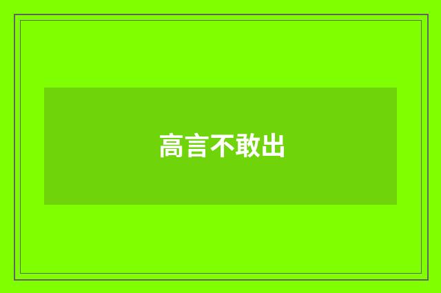高言不敢出