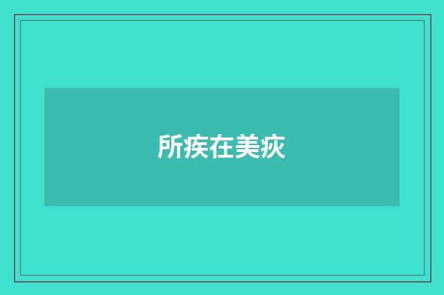 所疾在美疢