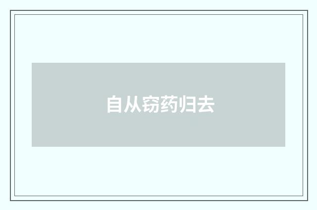 自从窃药归去
