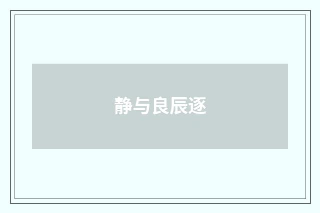 静与良辰逐