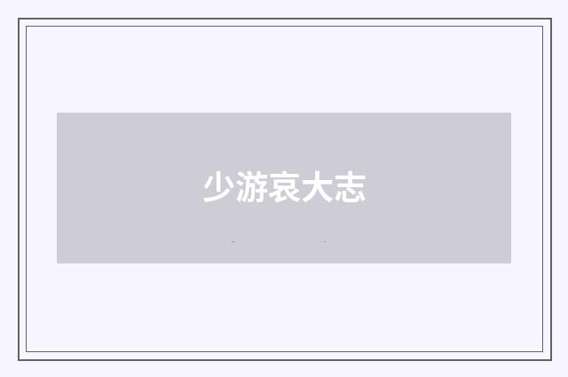 少游哀大志
