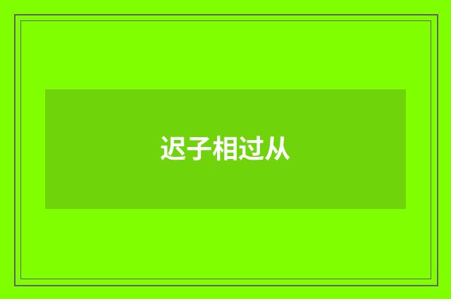 迟子相过从