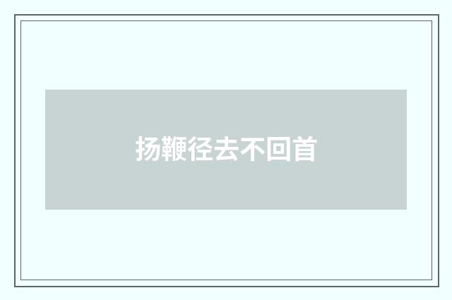 扬鞭径去不回首