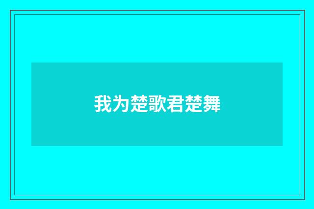 我为楚歌君楚舞