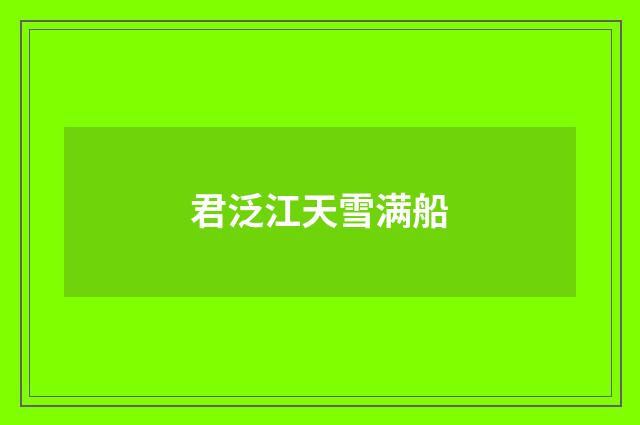 君泛江天雪满船