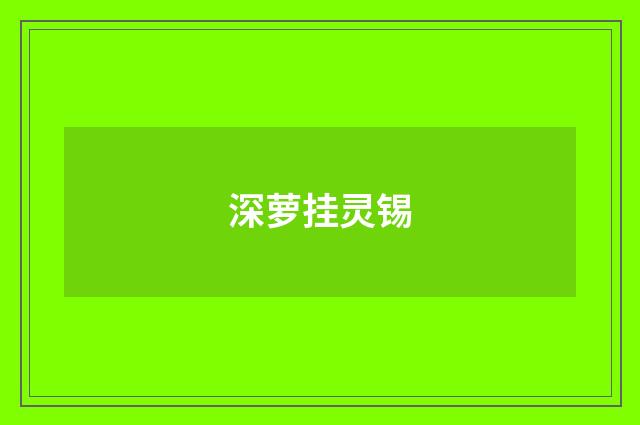深萝挂灵锡