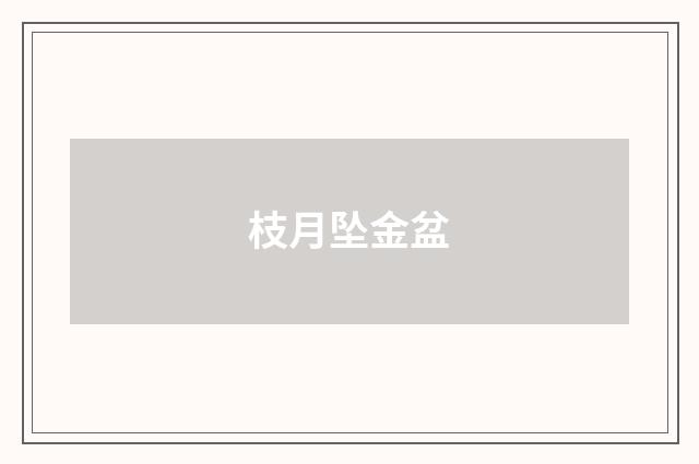 枝月坠金盆