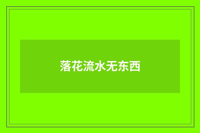 落花流水无东西