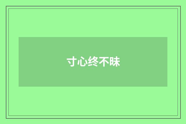 寸心终不昧