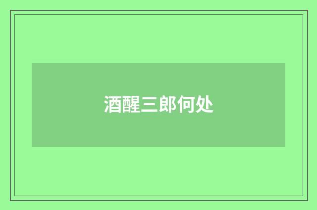 酒醒三郎何处