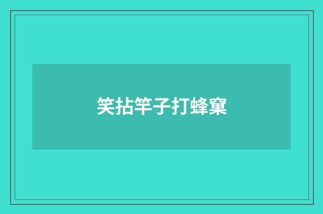 笑拈竿子打蜂窠