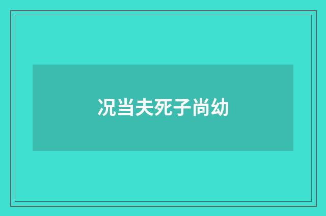 况当夫死子尚幼