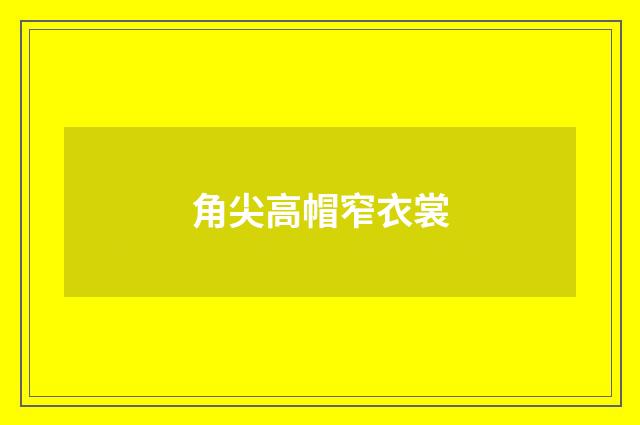 角尖高帽窄衣裳