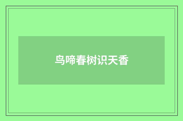 鸟啼春树识天香