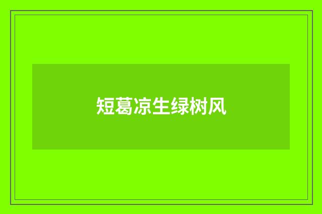 短葛凉生绿树风