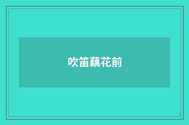 吹笛藕花前