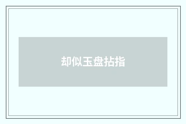 却似玉盘拈指