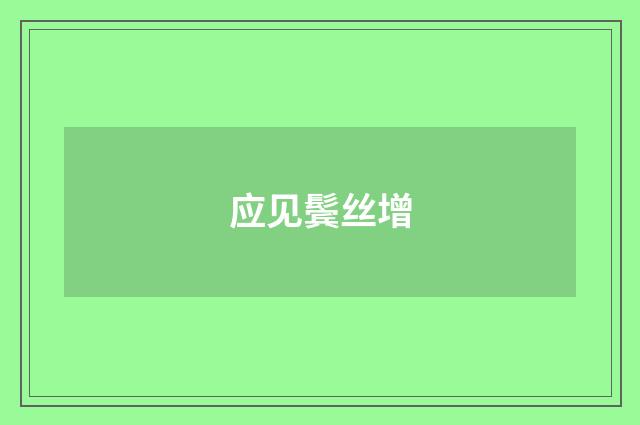 应见鬓丝增