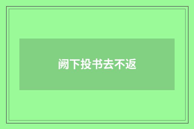 阙下投书去不返
