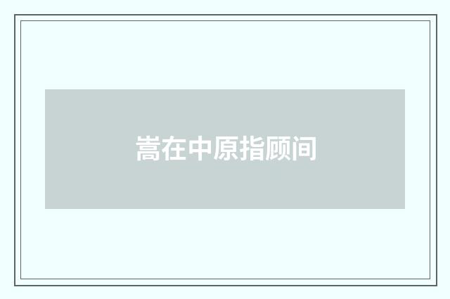 嵩在中原指顾间