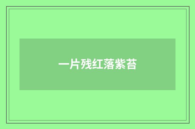 一片残红落紫苔