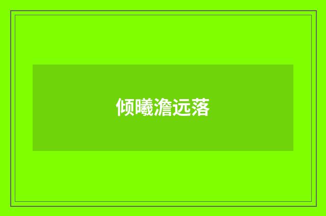倾曦澹远落