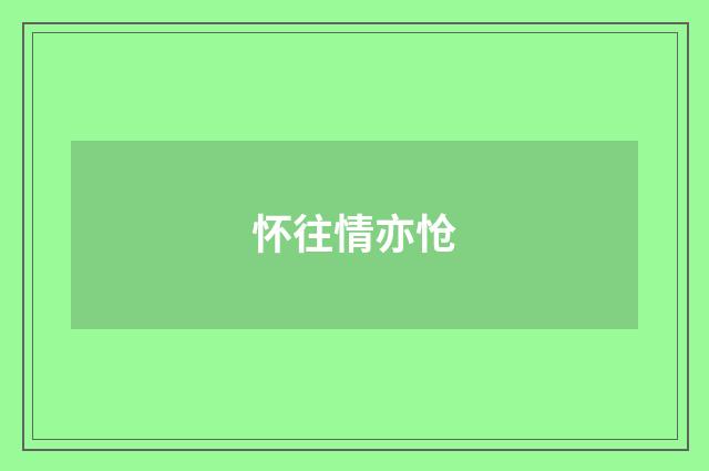 怀往情亦怆