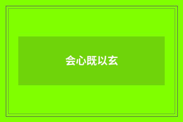会心既以玄