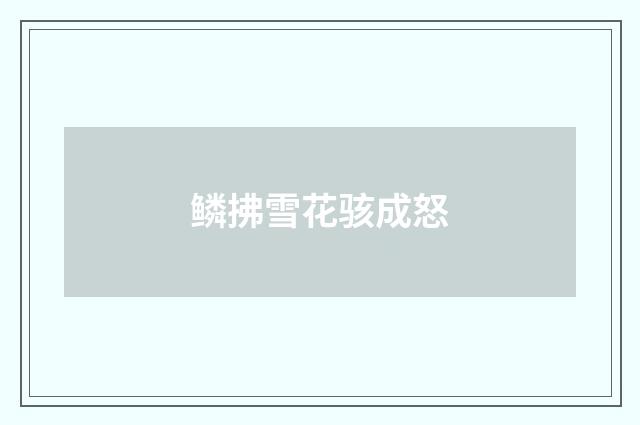 鳞拂雪花骇成怒