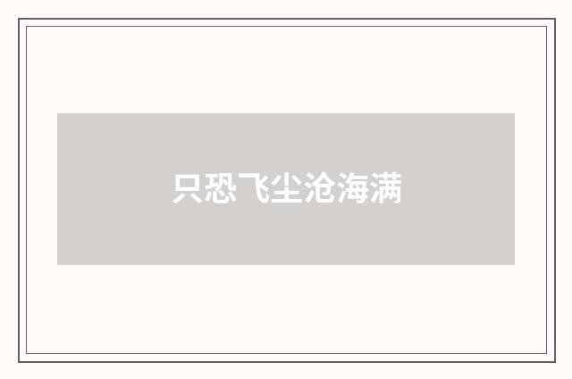 只恐飞尘沧海满