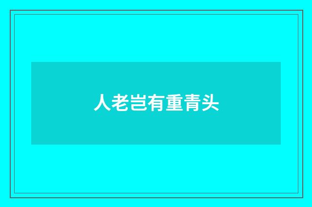 人老岂有重青头