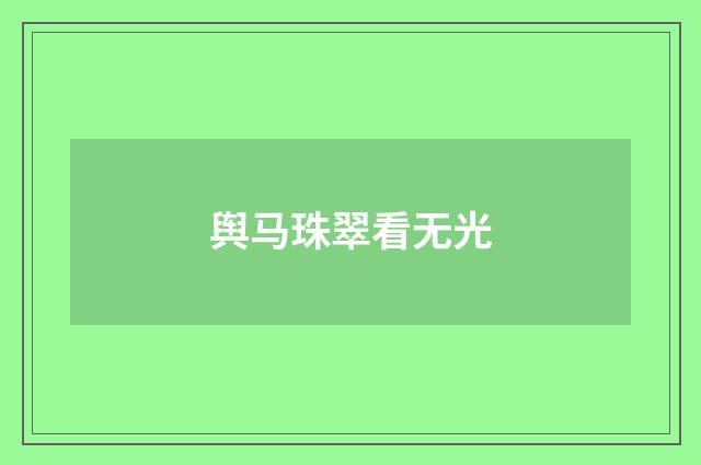 舆马珠翠看无光